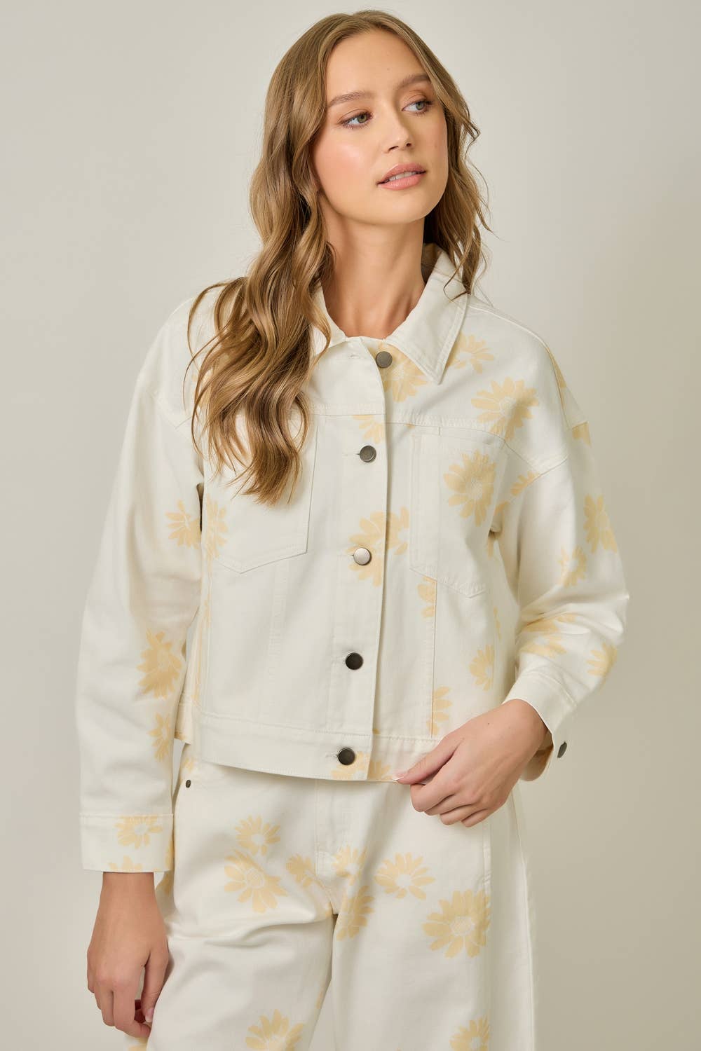 Floral Printed Denim Jacket