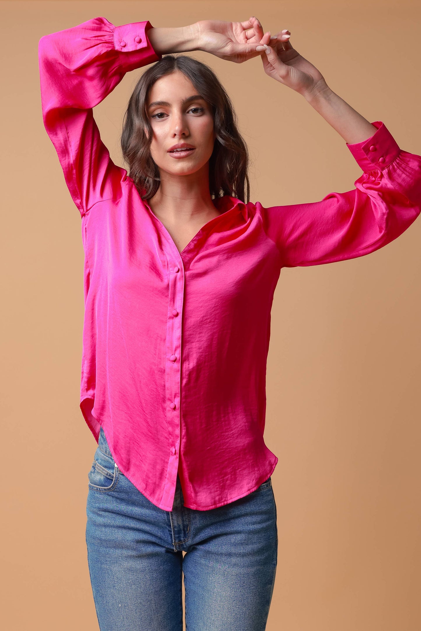 Classic V-Neck Button Down