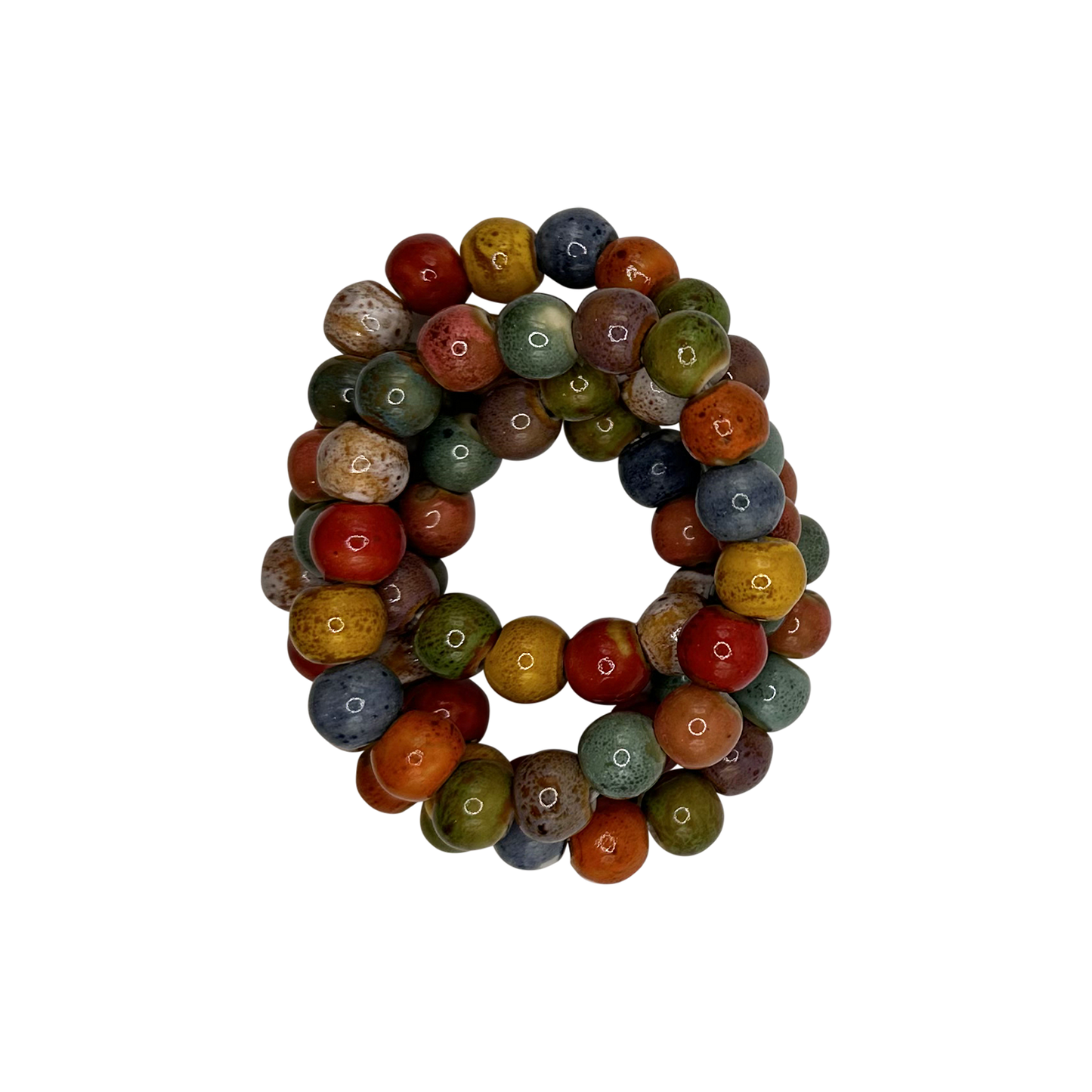 Multi-Color Clay Beaded Stretch Bracelets