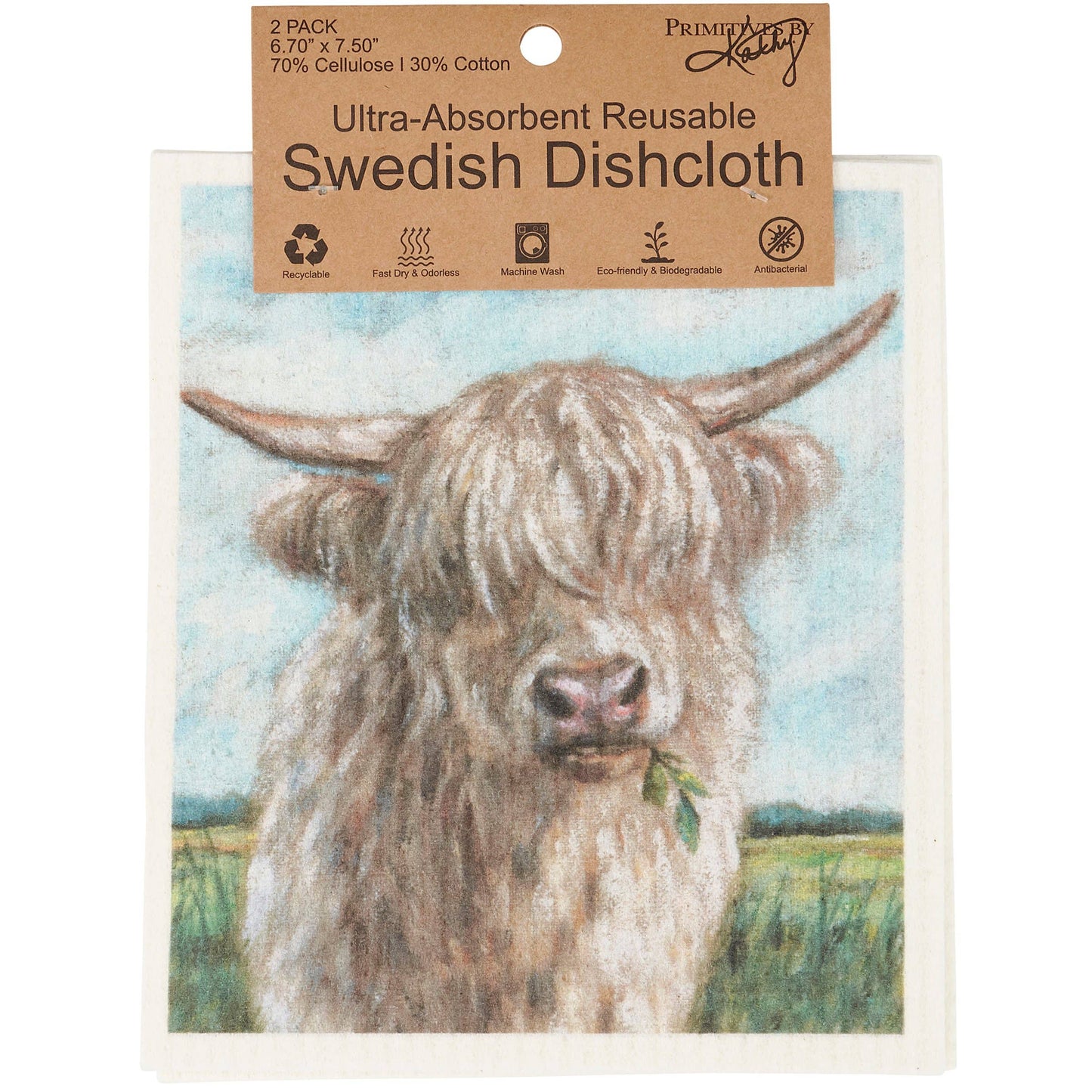 Highland Cows Swedish Dishcloth Set