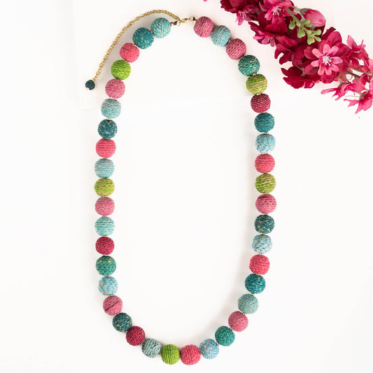 Threaded Kantha Necklace - Bloom