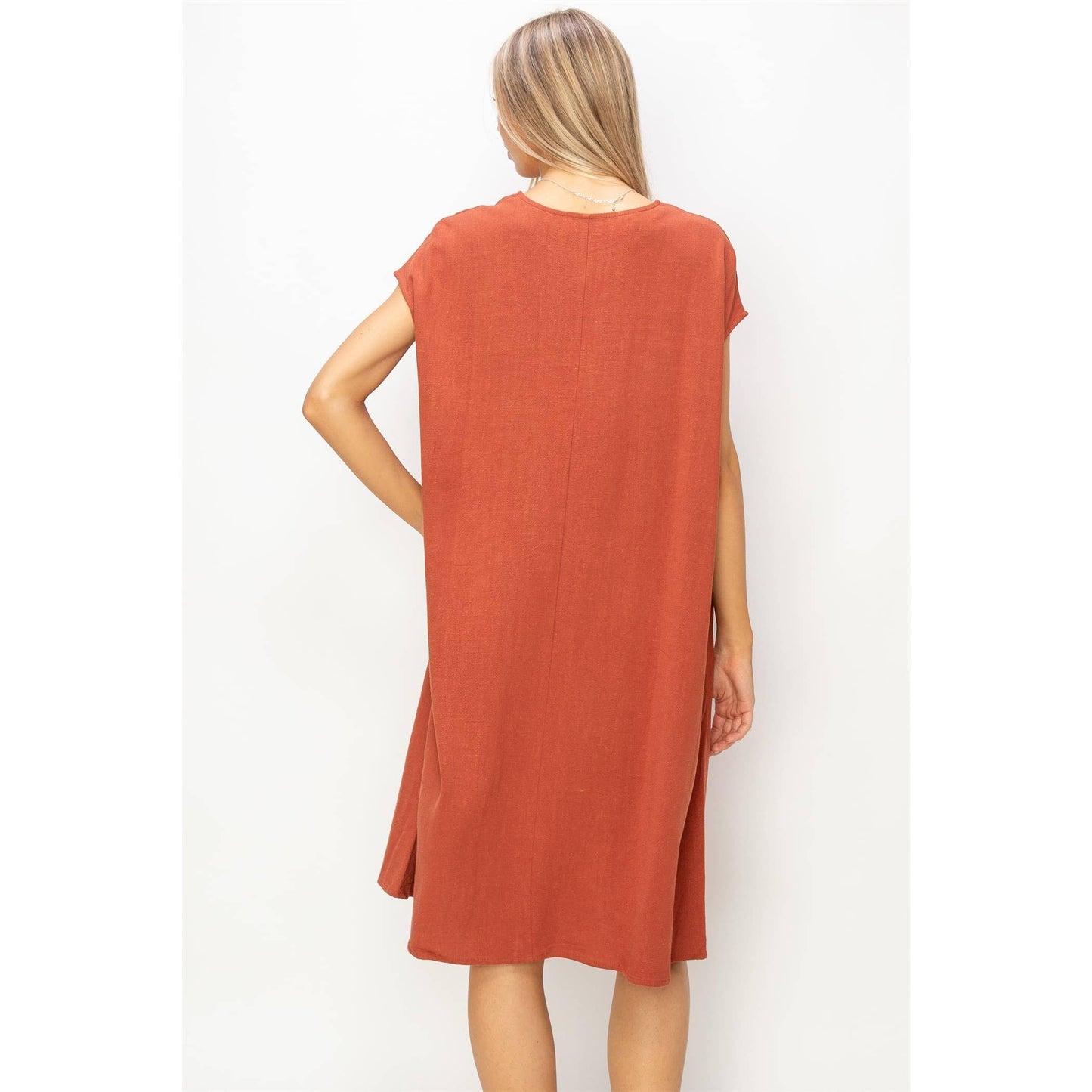 Linen Oversized Midi Dress