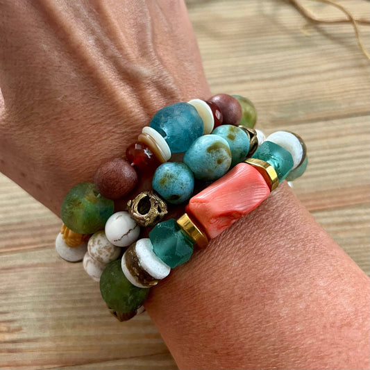 Vibe Check summer stretch bracelet set