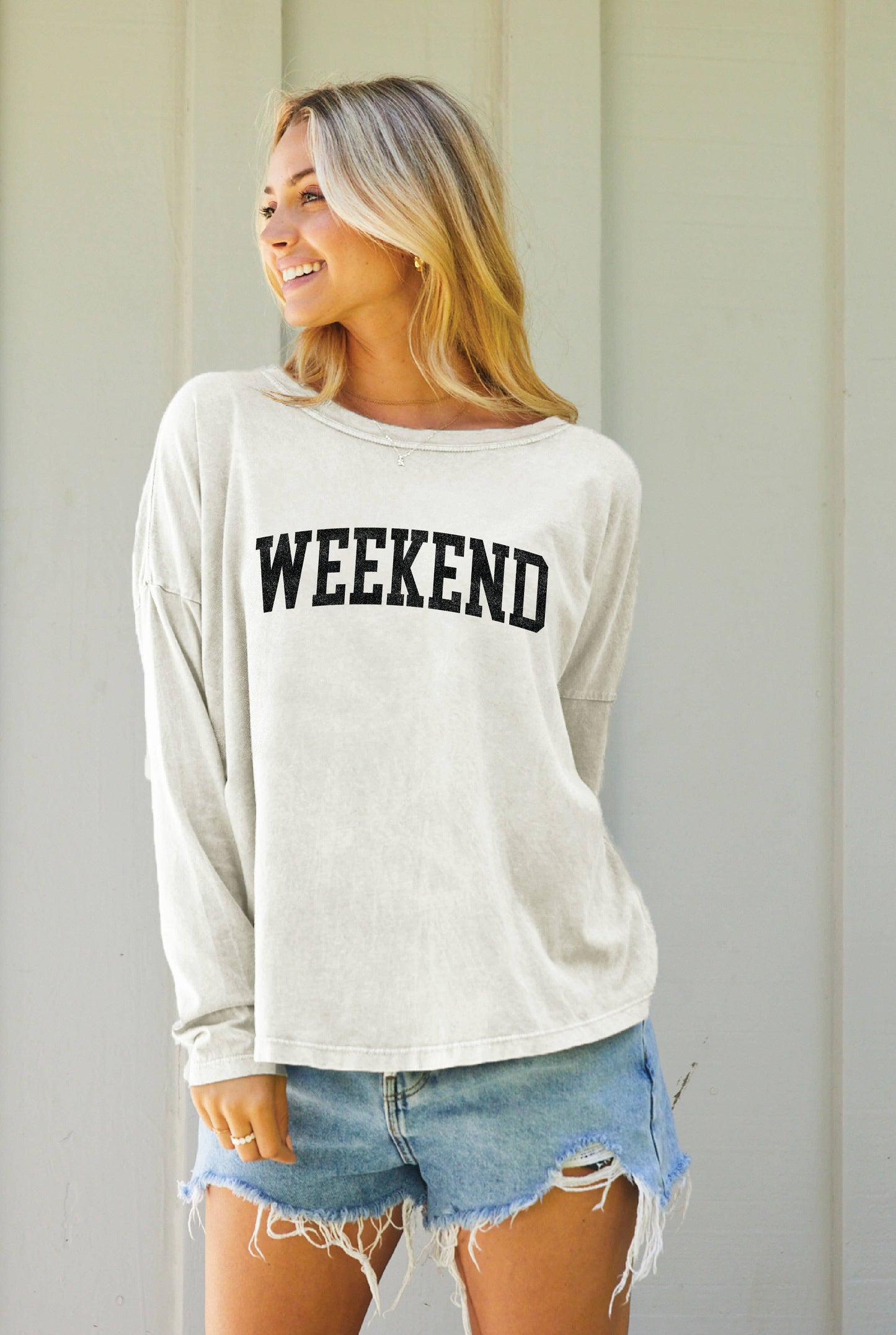 WEEKEND Mineral Washed Long Sleeve Graphic Tee