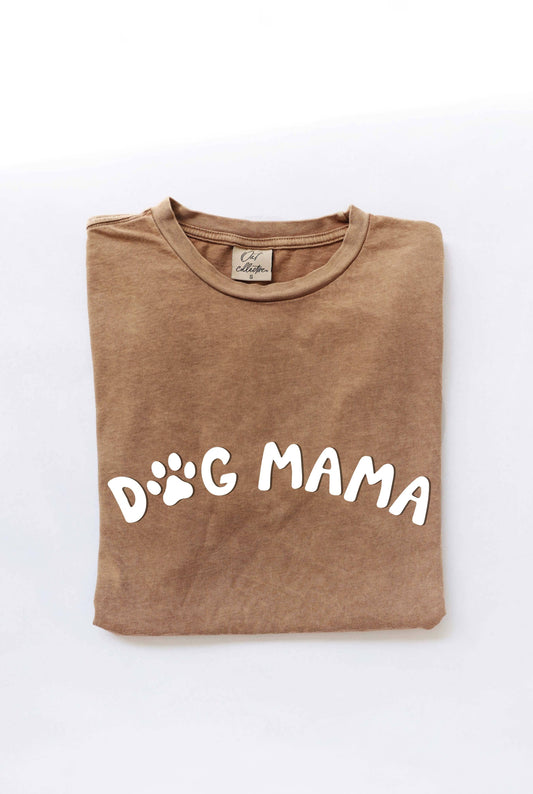 DOG MAMA Puff print Mineral Washed Graphic Top