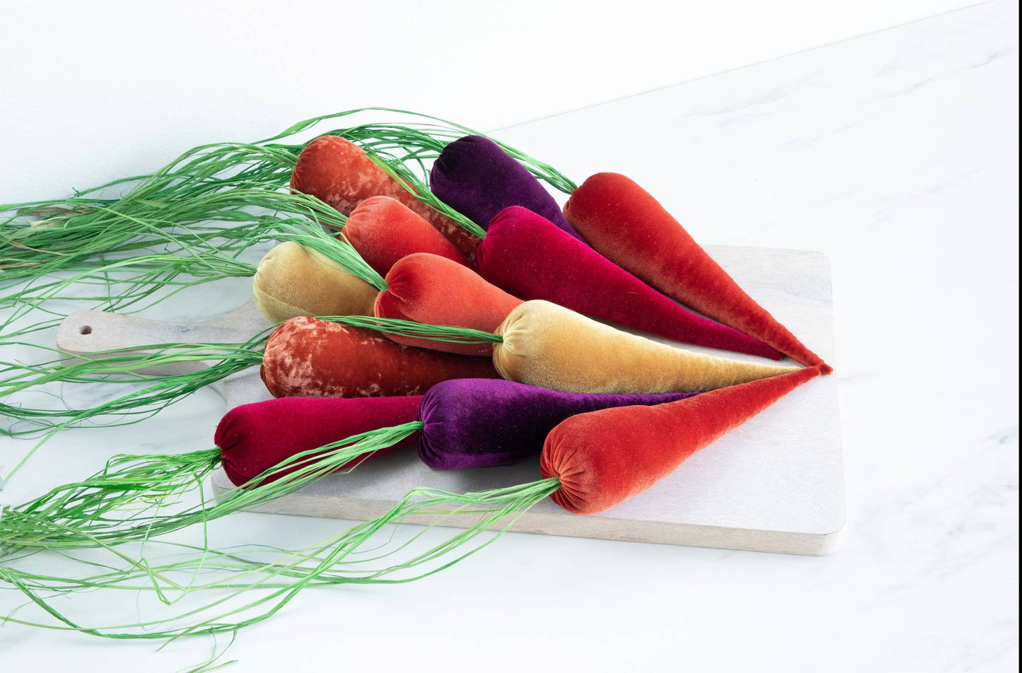 Handmade Velvet Carrots Centerpiece Tablescape
