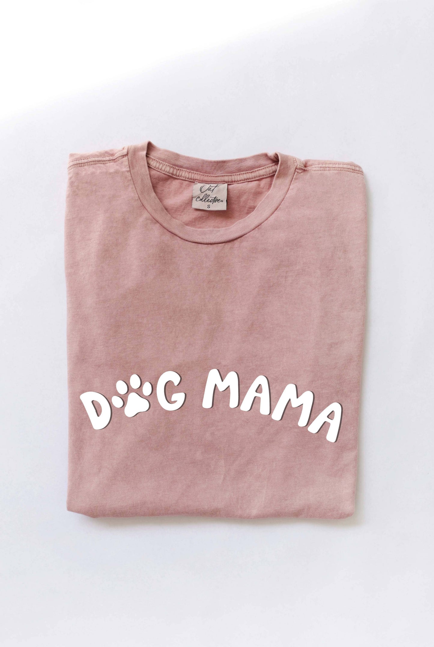 DOG MAMA Puff print Mineral Washed Graphic Top