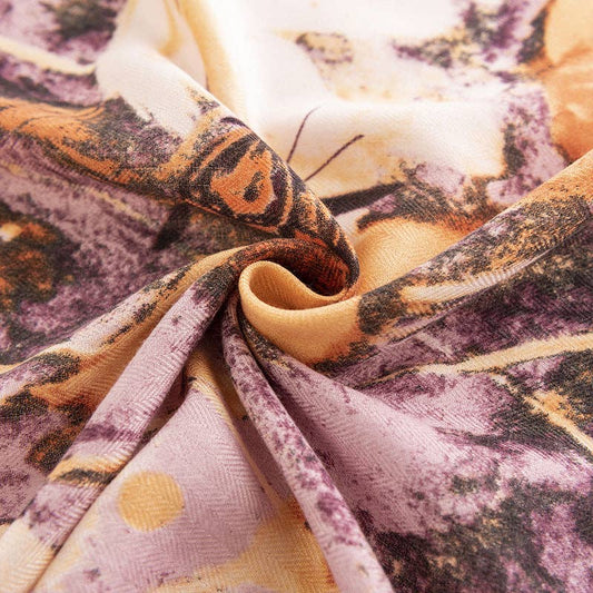 Vintage Floral Print Square Scarf