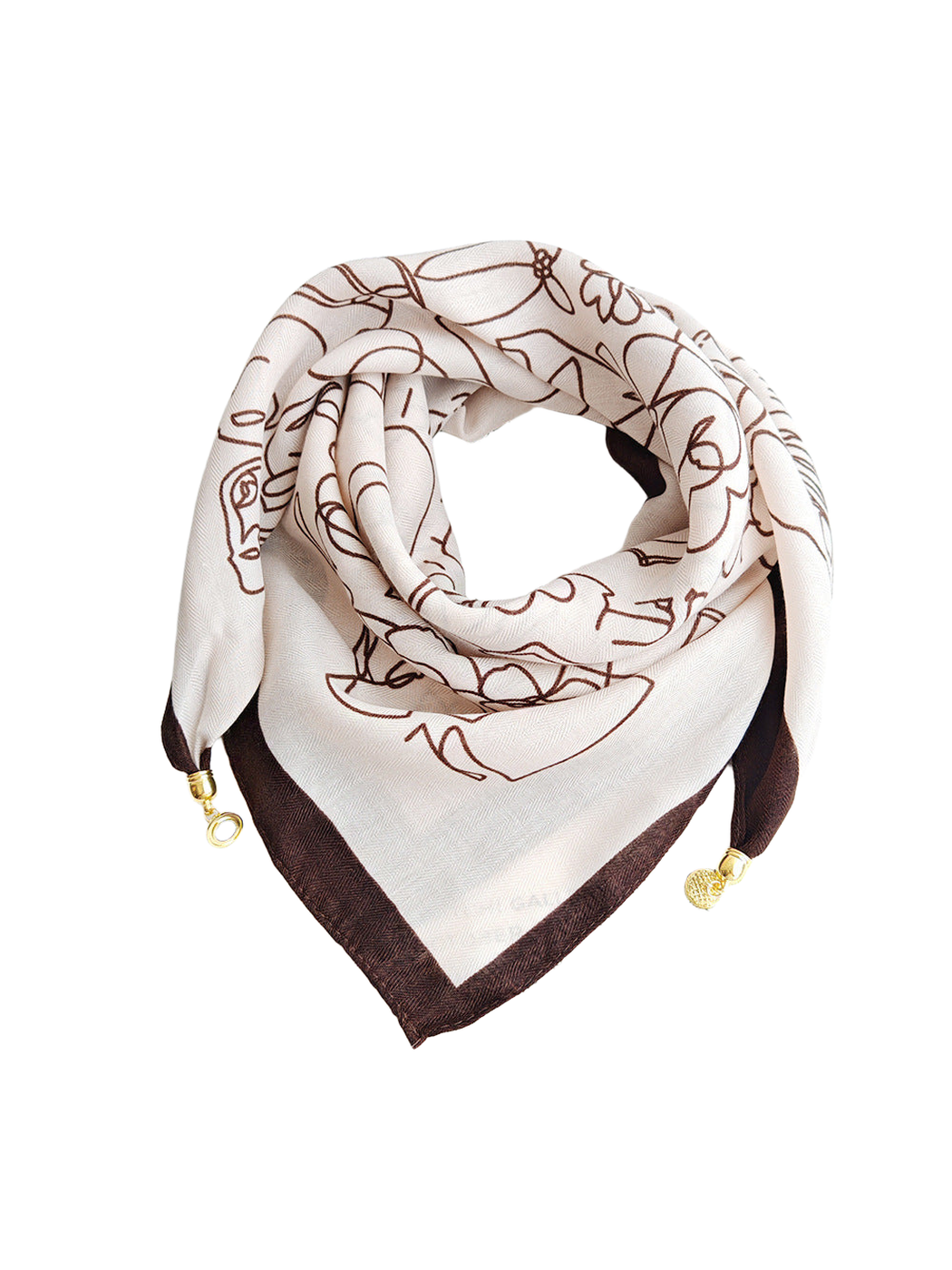 Line Art Square Scarf