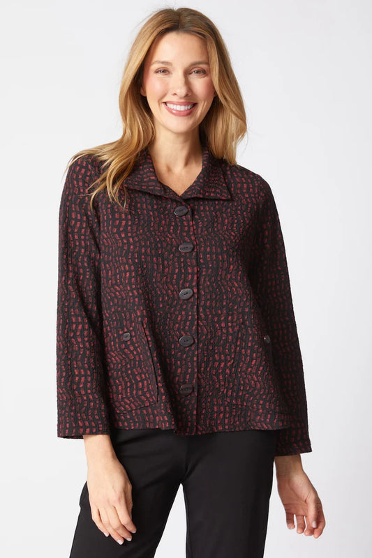 Crinkle Crepe Mosaic Easy Swing Jacket