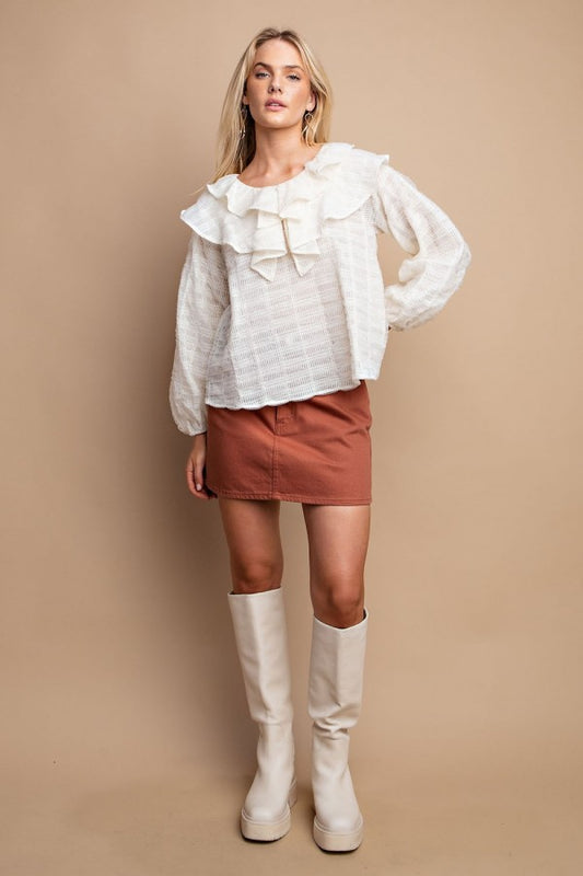 Ruffle Long Sleeve Blouse