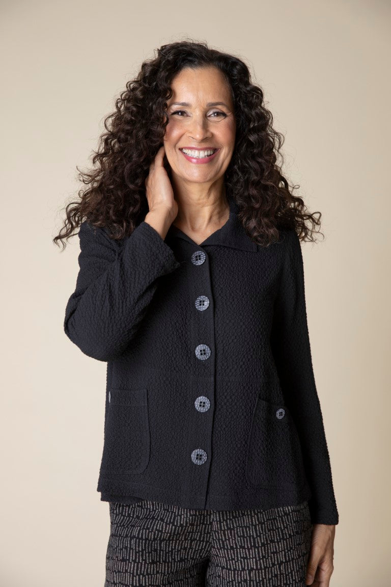 Crinkle crepe Swing Jacket