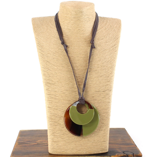 Two-Tone Double Ring Plates Necklace