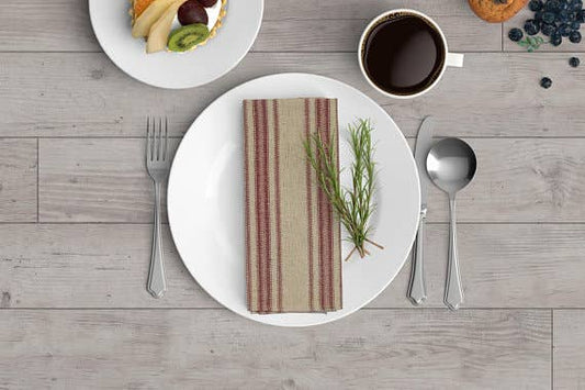 Napkin Set Of 4 Red Twelve Stripe 14x14