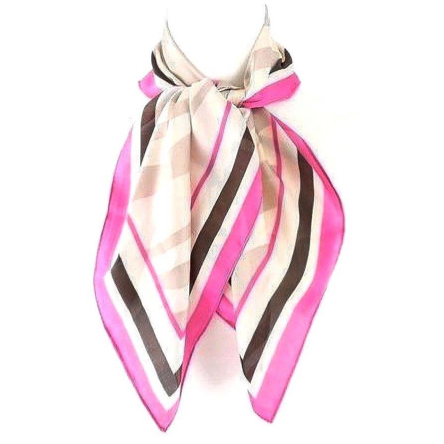 Gentle Stripe Real Silk Feel 27 Inches Scarf