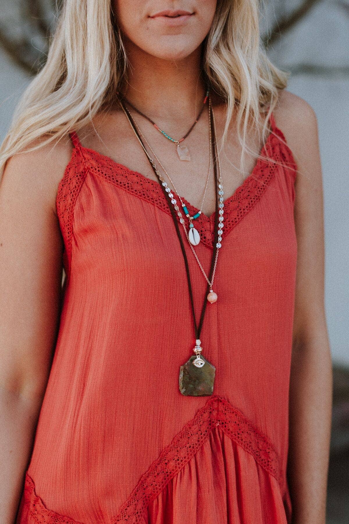 Giselle Stone and Shell Boho Necklace