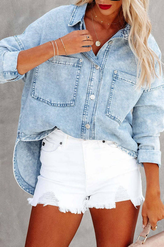 Mid length Denim Shirt