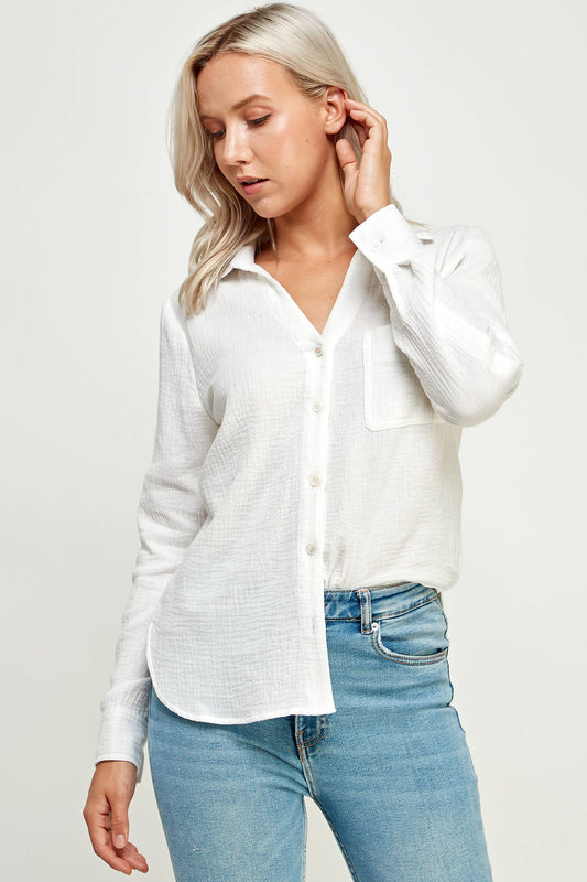 Button up Shirt Gauzy Cotton