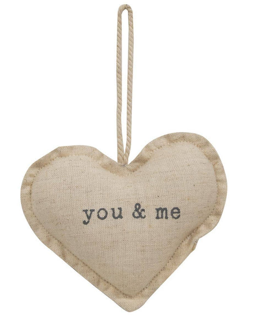 You & Me Fabric Heart Ornament