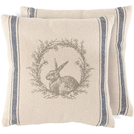 Rabbit Wreath Pillow