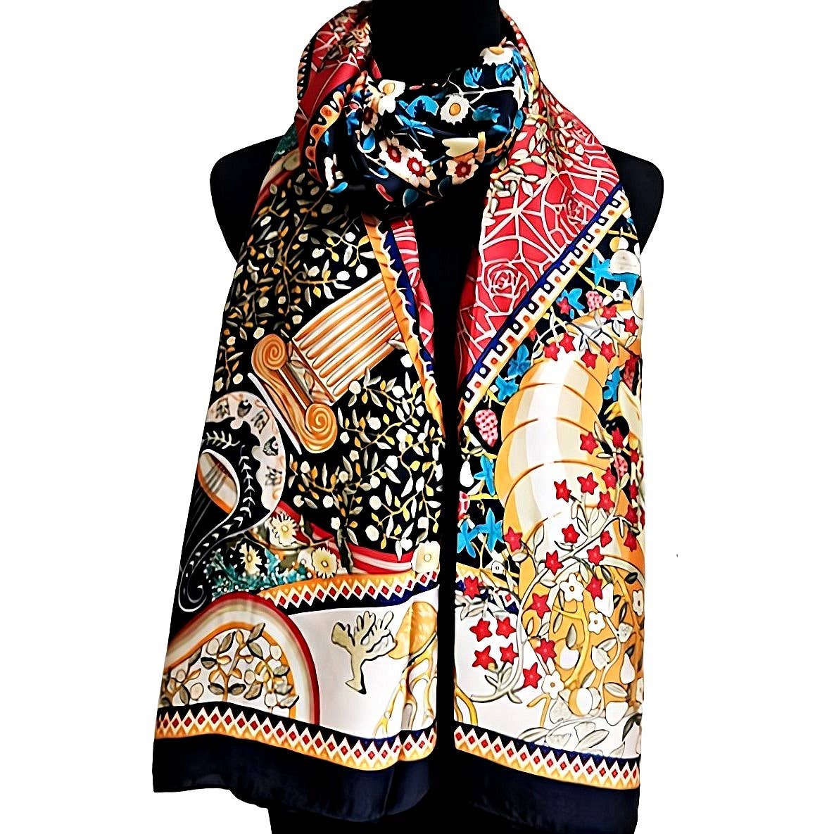 Tree of Life Satin Silky Rectangle Scarf