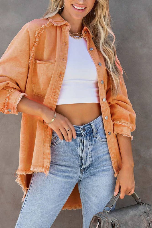 Candy Orange Denim Jacket