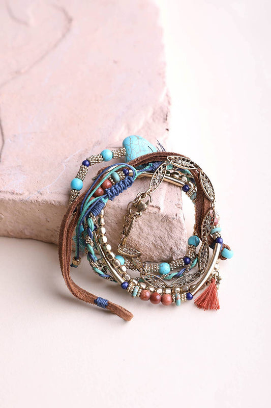 Turquoise Stackable Suede Bracelet